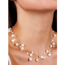 Faux Pearl Necklace for Women Chunky Choker 1 Piece