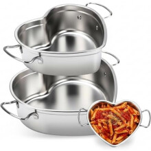 Heart-Shaped 304 Stainless Steel Stockpot – 2 Pack