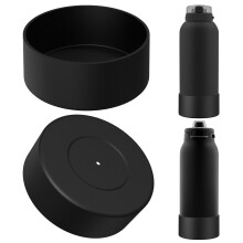 2 Pack Water Bottle Boot Compatible with Ello Cooper / Pop & Fill Bottle 40oz, Silicone Anti-Slip Bottle Bottom Sleeve Bumper Protector (Black)