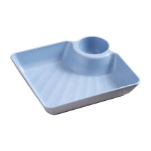 Chips & Dip Plate 1pc, Plastic Divided Serving Platter for Sushi, Tacos, Charcuterie – White Reusable Snack Dish
