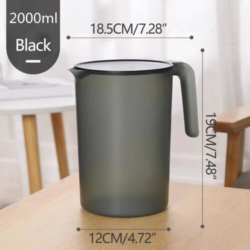 Pichet en plastique sans BPA de 2 L avec couvercle 2
