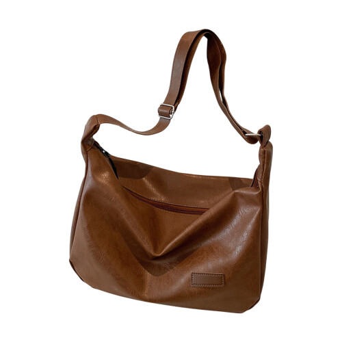 Bolsa de ombro em couro vegano – Bolsa macia e flexível com 1