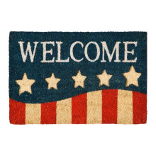 Clearance! Patriotic Stripes & Stars Doormat – 4th of July, Memorial Day, Veterans Day Decor – Indoor/Outdoor – Compatible with All Floors