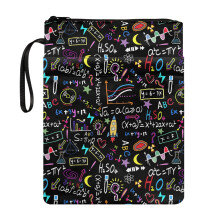 Colorful Math Chaos Polyester Fabric Book Sleeve for Librarian Book Lovers Gift for Journals Planners Books Handle, 8.66 x 11.42