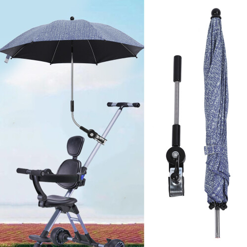 360 Adjustable Baby Stroller Parasol 75cm Blue 2