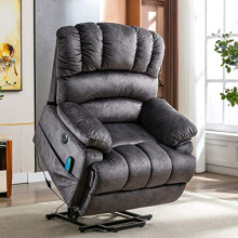 Merax Large Power Lift Recliner Chairs with Massage and Heat for Elderly, Heavy Duty and Safety Motion Reclining Mechanism Electric Wide Recliners