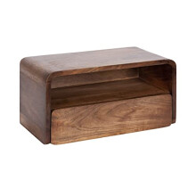 Kate and Laurel Kato Modern Wood Floating Side Table with Drawer; 18 x 10 x 9; Walnut Brown; Contemporary Wooden Floating Nightstand for Bedroom