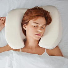 NextSleep The Best Back Sleeper Pillow, Sleep on Your Back Comfortably, Wrinkle Prevention, Patent Pending Neck Support, Satin Case Included, 100