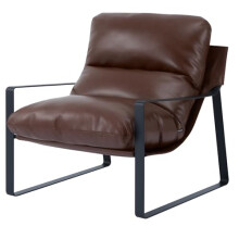 VEVOR Accent Chair, Modern PU Leather Armchair, Cozy Upholstered Chair, with Soft Foam Cushioning, Sturdy Metal Frame, and Detachable Cushion, for