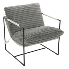Mobeneno Accent Sling Chair, Mid Century Modern Accent Chair, Metal Framed Armchair with Shredded Foam Cushioning, Oversized Comfy Lounge Chair for