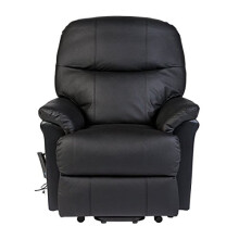 Drive DeVilbiss Lars Riser Recliner Chair Dual Motor Arthritis Armchair with Five-Button Remote Control, Leather, Black
