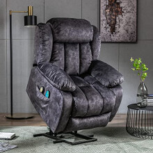 ZYLOYAL10 Power Massage Lift Recliner Chair with Heat & Vibration for Elderly, Heavy Duty and Safety Motion Reclining Mechanism - Antiskid Fabric Sofa