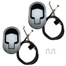 Auto-plaza 2 Sets Aluminum Recliner Release Pull Handles Chair Sofa Recliner Handles Replacement w/Cables for Most Major Recliner Brands Black