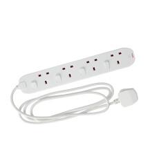 Masterplug 4 Socket Individually Switched Extension Lead Power Strip 2M