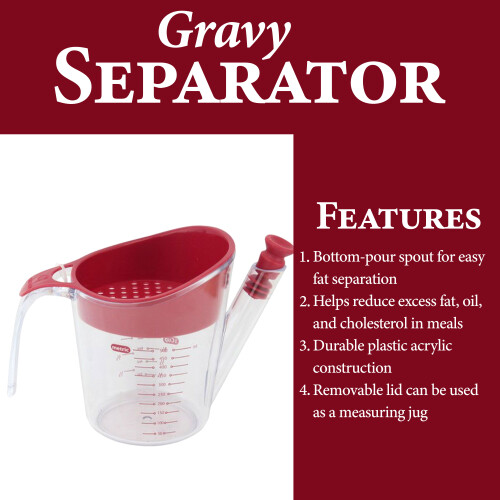 Apollo 500ml Gravy Fat Separator Jug Cup 1