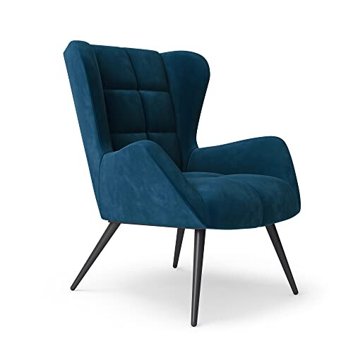 Alphason Dalton Accent Chair Blue Velvet