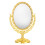 Oval Double-Sided Rotating Mirror in Gold Finish – 1 Set 1