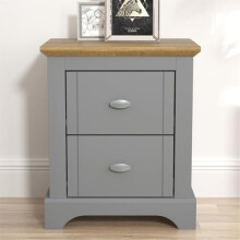 HOMELIFE Tetbury Bedside Table 2 Drawer Bedroom Storage Modern Grey One Size