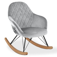 LS MH Dahlia Nursery Rocking Chair Grey Velvet, 83x66x59cm (DxWxH)