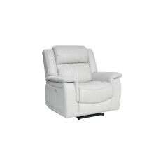 Emporium Furniture Electric Power Lift Recliner Arm Chairs with USB charging ports, Aire Leather Reclining Elderly Living Room Sofas Couches (Grey)