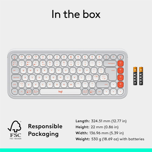 Logitech Logitech POP ICON KEYS Wireless Bluetooth Keyboard, Comfortable Typing, Programmable Keys, Easy-Switch Between up to 3 Devices 2
