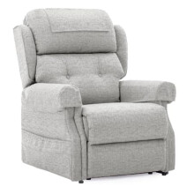 The Oakworth Dual motor riser recliner mobility chair with additional powered headrest - Grey Fabric
