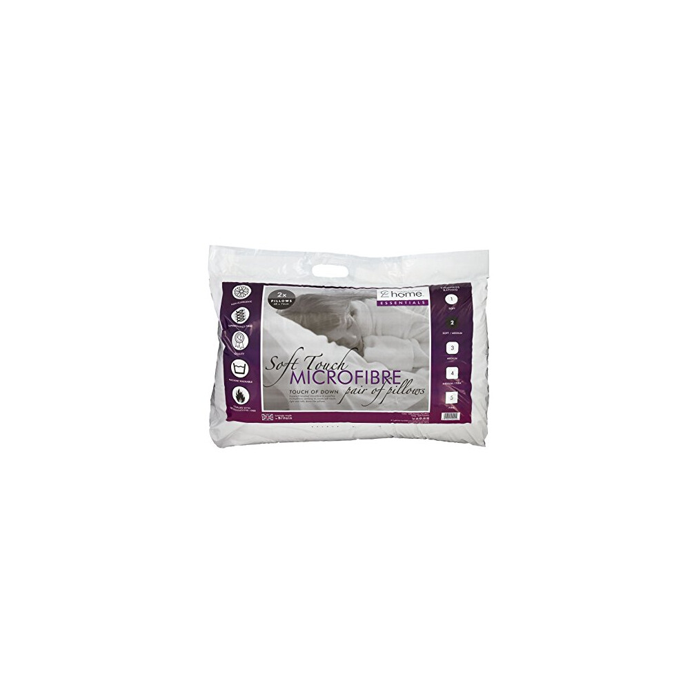 Catherine Lansfield Touch Of Down Pair Of Pillows, Bd/37901/W/Mpwp2/Wh White