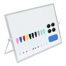 Magnetisk whiteboardtavle, dobbeltsidig, 10 tusjer