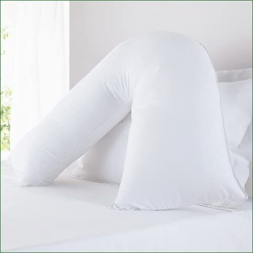 Orthopaedic V-Shaped Pillow Extra Cushioning Support For Head, Neck & Back