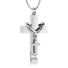 Birthstone Cross Urn Necklace for Cremation Ashes 1pc