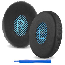Replacement Ear Pads for Bose On-Ear OE2/OE2i, SoundTrue, SoundLink OE Headphones (Protein Leather/Black-Blue Mesh)