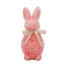 Easter Rabbit Figurine Decor – Glittering Rabbit Ornament, Compatible with Easter Party Supplies & Table Centerpieces