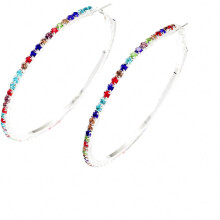 Rhinestone Big Hoop Earrings for Women Crystal CZ Dangle