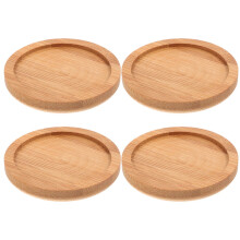 Bamboo Coaster Cup Mat Set of 4 Anti-Slip Heat Resistant