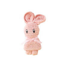 Corals Fleece Small Towel Squares Handkerchief Cute Rabbits Shaped Souvenir Gift Towel