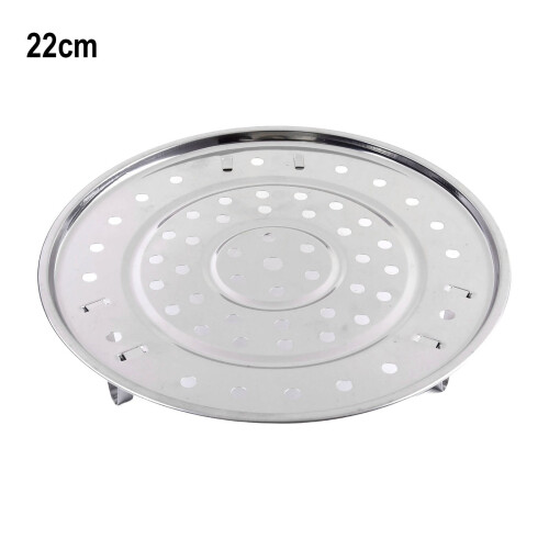 Stainless Steel Steamer Punched Multi-Purpose Steaming Rack Three-Legged Steaming Plate With Feet Dumpling Plate Multiple Sizes
