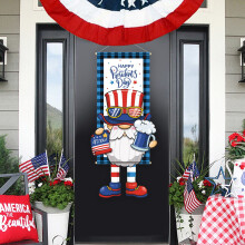 4th of July Decoration Gnome Scene Door Hanging Fabric