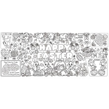 Easter Coloring Tablecloth & Poster Bunny Egg Design 59 x