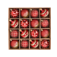 AuroraX Red Christmas Ball Ornaments 16-Pcs Glitter