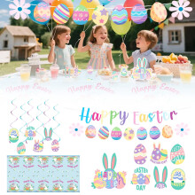 Easter Event & Party Supplies,Easter Egg Banner Set Easter Decorations Tablecloths Cake Inserts