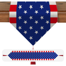 71"x13" American Independence Day Linen Table Flag Stars and Stripes Tablecloth Dining Table Restaurant Tea Flag Bed Flag Cover Ornament
