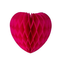 6 Inches Valentine‘s Day Party Decoration Heart-shaped Honeycomb Ball, Hanging Ornament for Home, Party, and Photo Booth Decor,Hot Pink