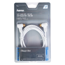 SAT-Anschlusskabel Winkel F-Stecker 1,5m 100dB Filter vergoldet Weiß
