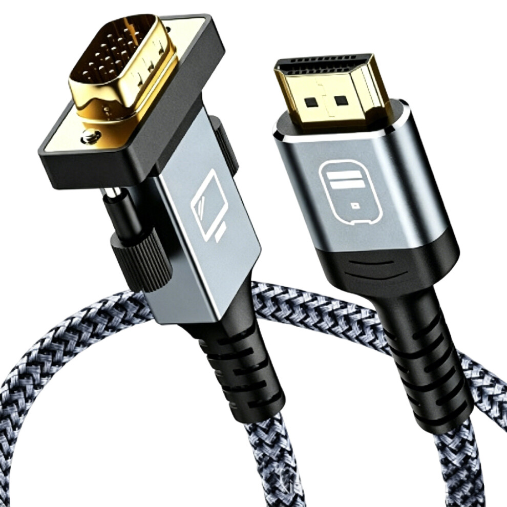 Braided Hdtv To Vga Converter Cord Delivers Clear 1080P-300Cm 7627001525986