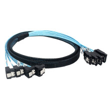 SAS4.0 4 Port Cable 90 Degree Right Angle Connectors Data-100cm
