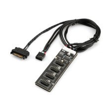 USB2.0 9-pins headersplitter met 4 poorten en SATA-voeding voor