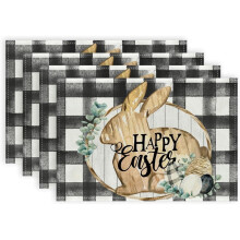 4 Pack Bunny Easter Placemats 12x18 Inch Polyester