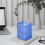 Mesh Pen Holder Blue Square Desk Organizer 4