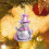 Pink and Silver Snowman Christmas Ornament 1 Pack 2