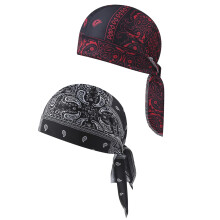 Pirate Cooling Headscarf Hat Breathable Sweat-black red black